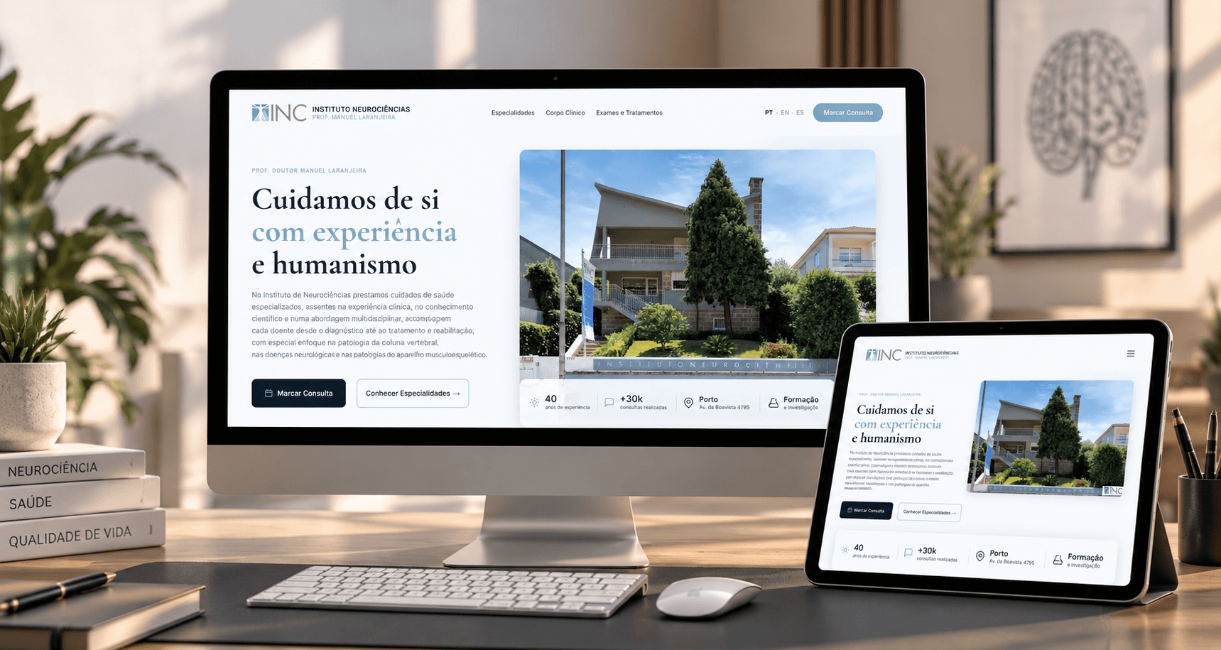 INC Instituto Neurociências Prof. Manuel Laranjeira, no Porto, desenvolvido pela Fluzd